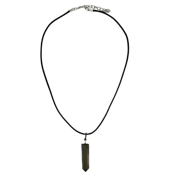 Unbranded | Raw Pyrite Pendant Necklace | Black | 4.5cm - Picture 1 of 4